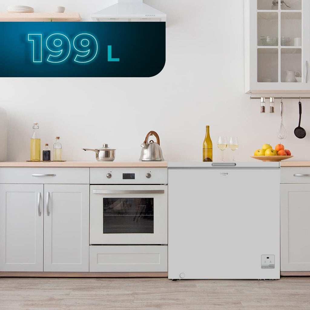 Cecotec Congélateur Horizontal Bolero CoolMarket Chest 199 Blanc E, Capacité 199 L, Mode Inverter Plus, Fonction Double, Congélation Rapide, Panier Intérieur, Contrôle Électronique, Classe E