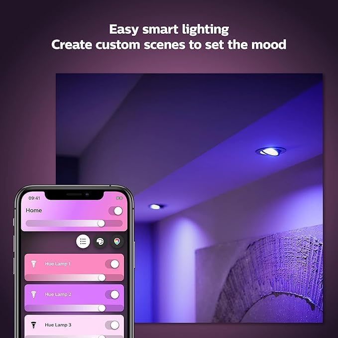 Hue white and color ambiance, lot de 5 ampoules connectées GU10, compatible Bluetooth, fonctionne avec Alexa, Google assistant et Homekit