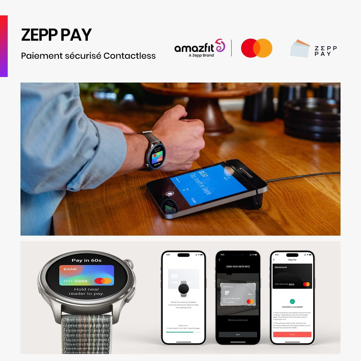 Amazfit Balance 46mm Montre Intelligente, Paiement Sans Contact NFC, de Fitness AI, Autonomie de 14 Jours, Surveillance du Sommeil et de la Santé, GPS, 150 Modes Sportifs pour Android et iPhone