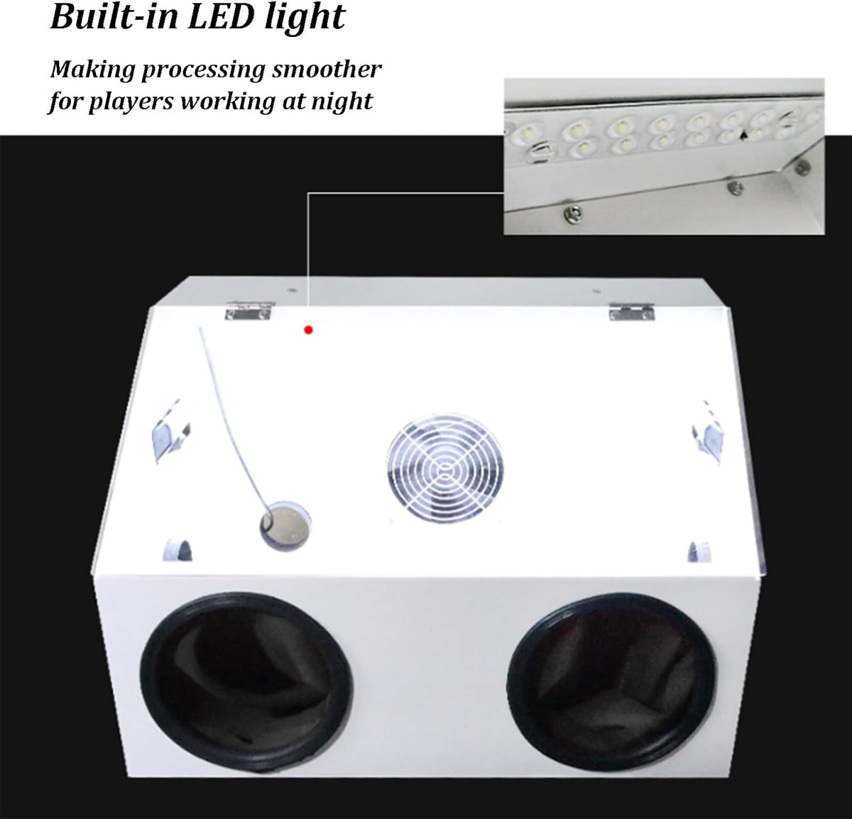 Polisseuse De Table Électrique Entièrement Fermée, Boîte À Poussière Fermée À 2 Trous Avec Éclairage LED Et Ventilateur, Conception Avec Trous Latéraux Gauche Et Droit(45cm)