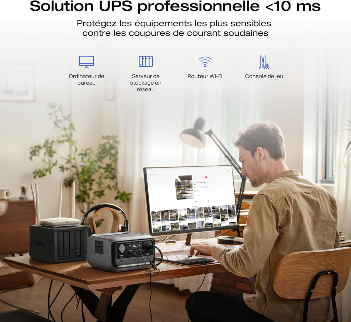EF EcoFlow RIVER 3 Plus Station électrique portable, batterie LFP 286Wh, sortie 1200W, autonomie 16h pour appareils