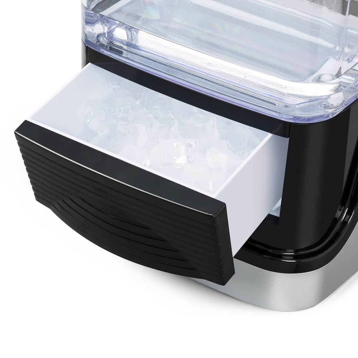 Machine à glaçons 15 kg/jour I Glaçons transparents I Réservoir d'eau amovible I 2 tailles au choix I 2,5 l I Bac à glaçons amovible Noir