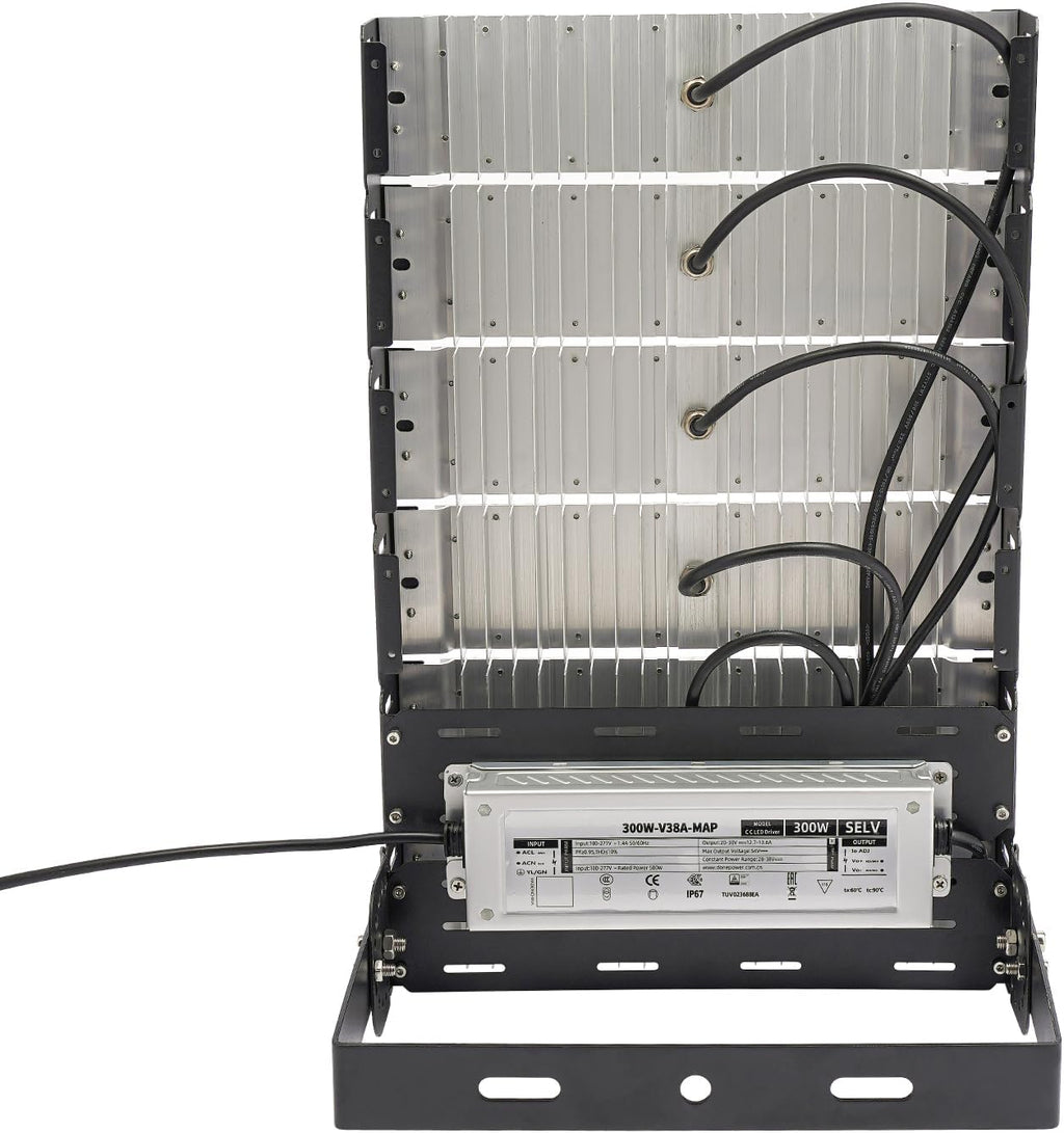 Apriltop 300W Éclairage de Sécurité Extérieur, Projecteurs à Led, pour Une Utilisation en Intérieur et en Extérieur, pour Le Montage au Plafond, au Mur ou au Sol, 31.2 x 47.5 x 7cm