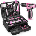Ensemble d'outils roses 238 pièces avec perceuse