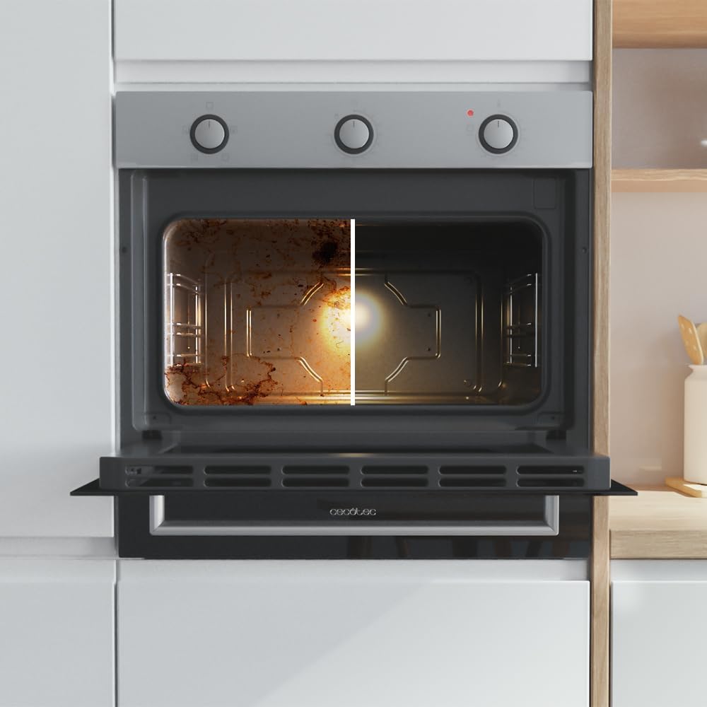 Cecotec Four Encastrable 45 cm Bolero Hexa C134500 Inox A. 2600W, Capacité de 56L, Faible Consommation, 4 Fonctions, Minuterie, Nettoyage à la Vapeur, Cuisson à la Vapeur