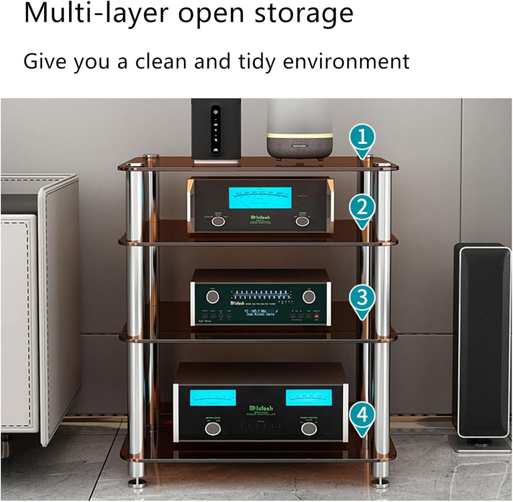 Meuble TV d'angle - Meuble de rangement pour équipement audio, petit meuble multimédia pour chaîne hi-fi et home cinéma, support multimédia pour appareils électroniques, meuble TV avec étagè