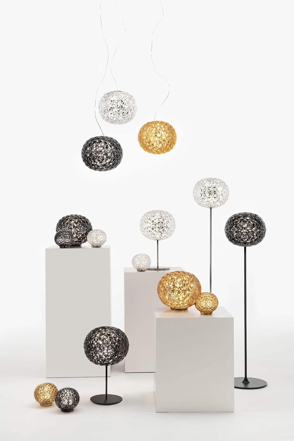 Kartell Mini Planet, Lampe de Table à batterie, Cristal, diamètre 16 cm