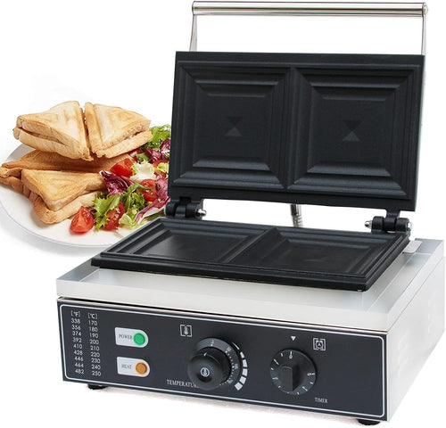 1500W Commercial Sandwich Machine à sandwich Électrique Sandwich Grille-pain Burger Panini Grille-pain Antiadhésif Donut Maker Machine à gaufres