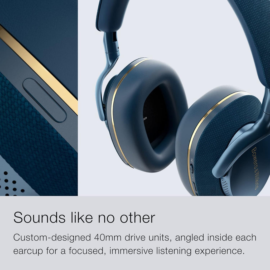 Bowers & Wilkins Px7 S2 Casque Supra-auriculaire sans Fil avec Bluetooth 5.0 et Charge Rapide, 30 Heures de Lecture et Microphone intégré - Bleu