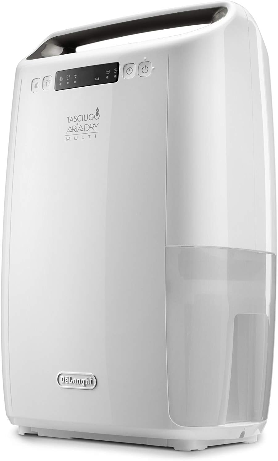 De'Longhi Tasciugo AriaDry Multi Déshumidificateur DEXD214RF, Déshumidificateur Portable avec Filtration à 3 Actions, Fonction Séchage, Déshumidification 14L/Jour, R290, Réservoir Amovible, Blanc