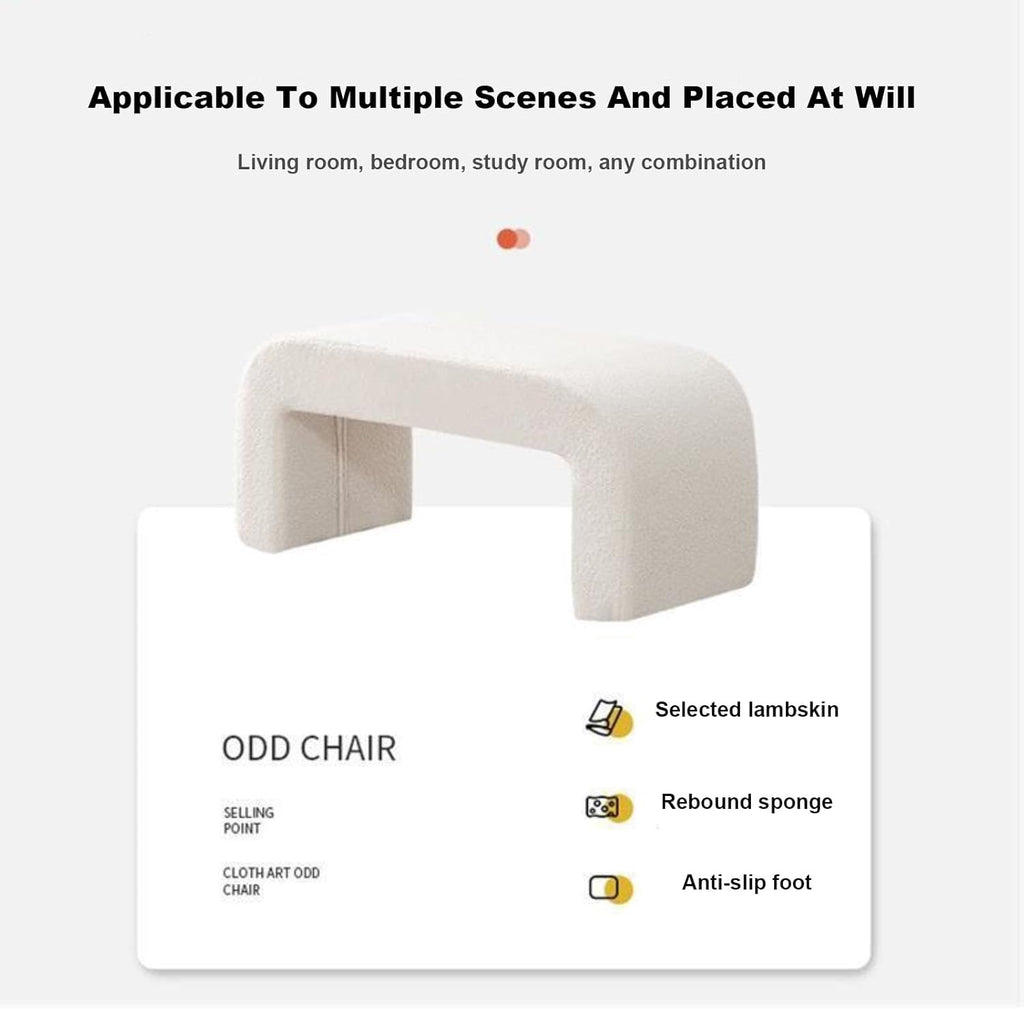 Banc ottoman rembourré en sherpa pelucheux moderne blanc crème pour chambre à coucher, salon, entrée, petit banc élégant pour bout de lit, coiffeuse et décoration d'intérieur