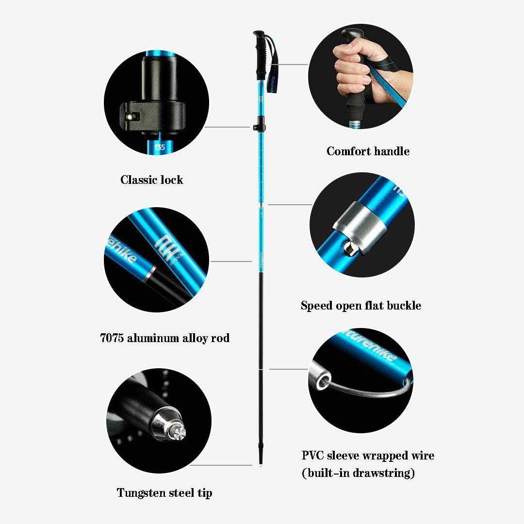 NATWEE Bâtons de Marche télescopiques ergonomiques Pliables pour bâtons de Trekking pour la randonnée, Le Trekking, Le Camping, Les Voyages, l'escalade, la randonnée, 2 pièces It's So Kind of You
