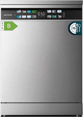 Cecotec Lave-vaisselle 60cm Bolero Aguazero 6700 Inox B Lave-vaisselle inox, 15 couverts, Classe B, Moteur Inverter Plus, O2 Dry, Lavage Double Zone, Plateau Ajustable, Stockage Long et Turbo Dry+.