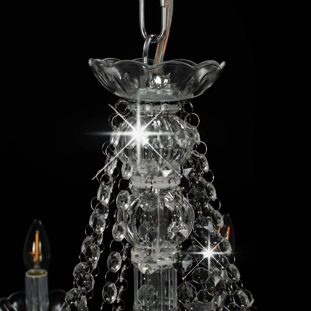 vidaXL Lustre avec Perles Lampe Suspendue Lustre Luminaire Eclairage Intérieur Salon Salle de Séjour Chambre à Coucher Maison Argenté
