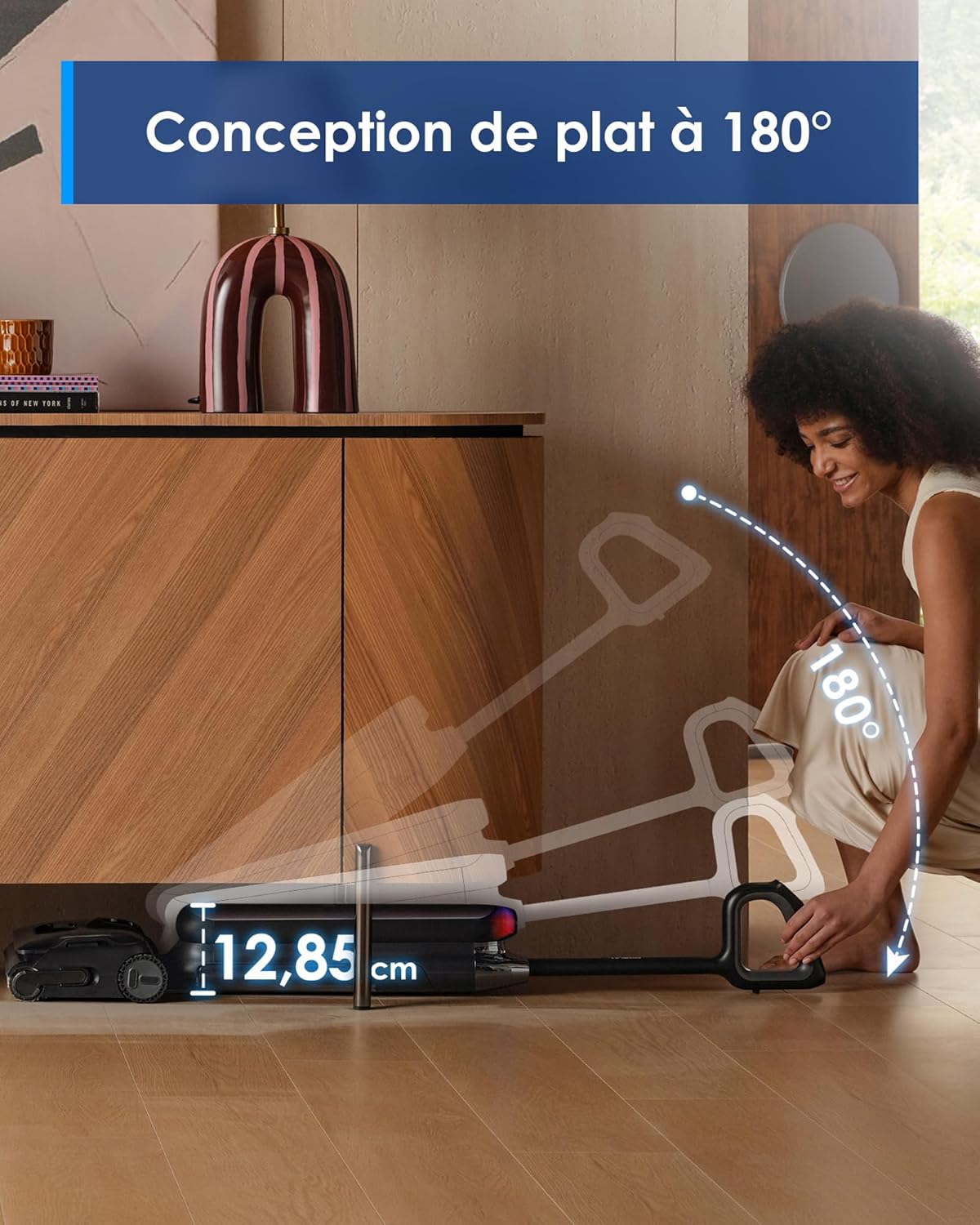 Tineco Floor One S9 Artist Aspirateur Laveur, 22 kPa d'aspiration, 360° SmoothDrive, Design Anti-emmêlement, 50 Min d'autonomie, Nettoyage des Bords des 2 côtés, s'aplatit à 180°, Flashdry à 85°C
