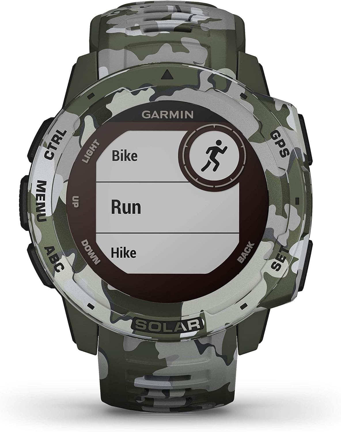 Instinct Solar Camo Edition - Montre GPS de plein air robuste avec chargement à l'énergie solaire - Lichen (Reconditionné)