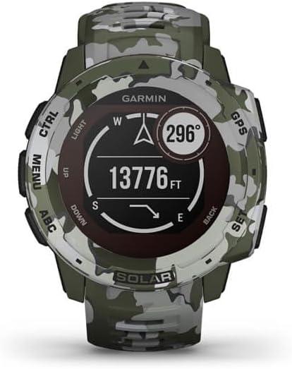 Instinct Solar Camo Edition - Montre GPS de plein air robuste avec chargement à l'énergie solaire - Lichen (Reconditionné)