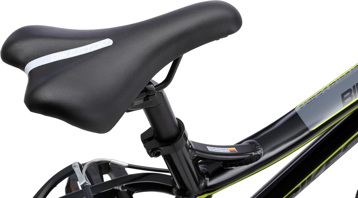 BIKESTAR Vélo Enfant en Aluminium pour Garcons et Filles de 4-5 Ans | Bicyclette Enfant 16 Pouces vélo de Montagne avec Freins en V | Noir Vert