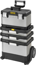 STANLEY FATMAX Rolling Workshop, 4-en-1 Units including Removable Toolbox, Durable Metal and Plastic, Mobile Workstation, 1-95-622