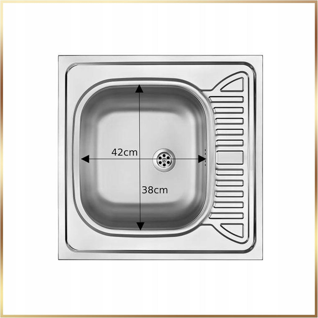 Stamar Sonoma Armoire d'évier de cuisine 60 cm avec robinet et siphon lave-vaisselle prêt à monter
