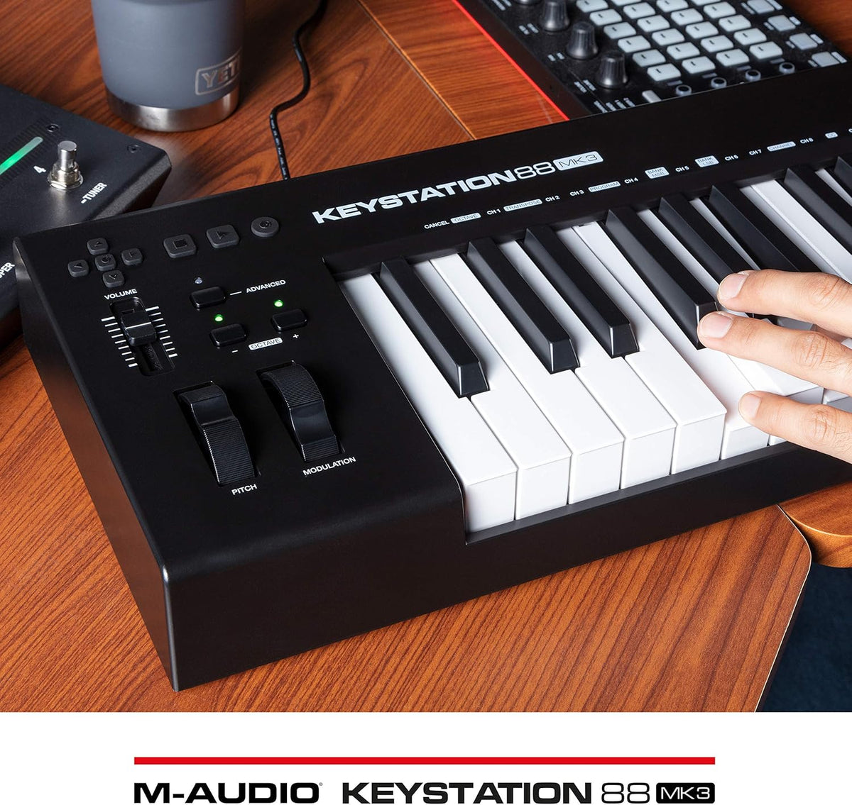 M-AUDIO Keystation 88 MK3 – Clavier MIDI USB 88 touches semi-lestées pour contrôler les synthétiseurs virtuels et les stations audionumériques