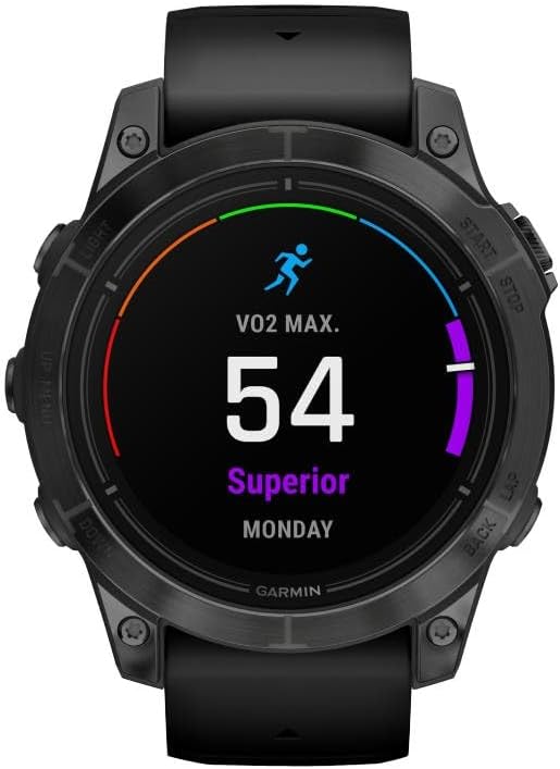 Epix Pro - Montre GPS Multisports connectée avec écran Amoled – Gray avec Bracelet Noir – Boîtier 51 mm