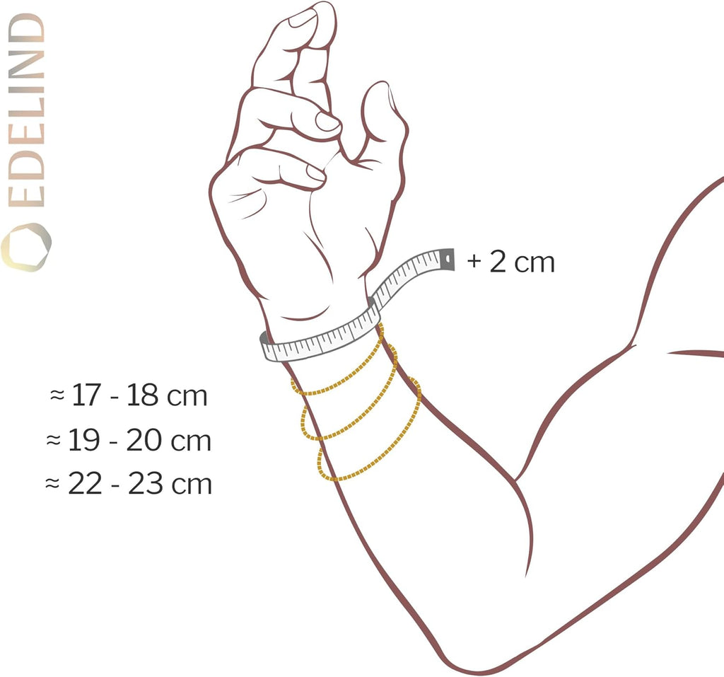 EDELIND Bracelet Chaîne Fantasie 5,2 mm en Or Blanc et Jaune Bicolore 333 585, avec Fermoir Mousqueton - Bijoux pour Homme Femme