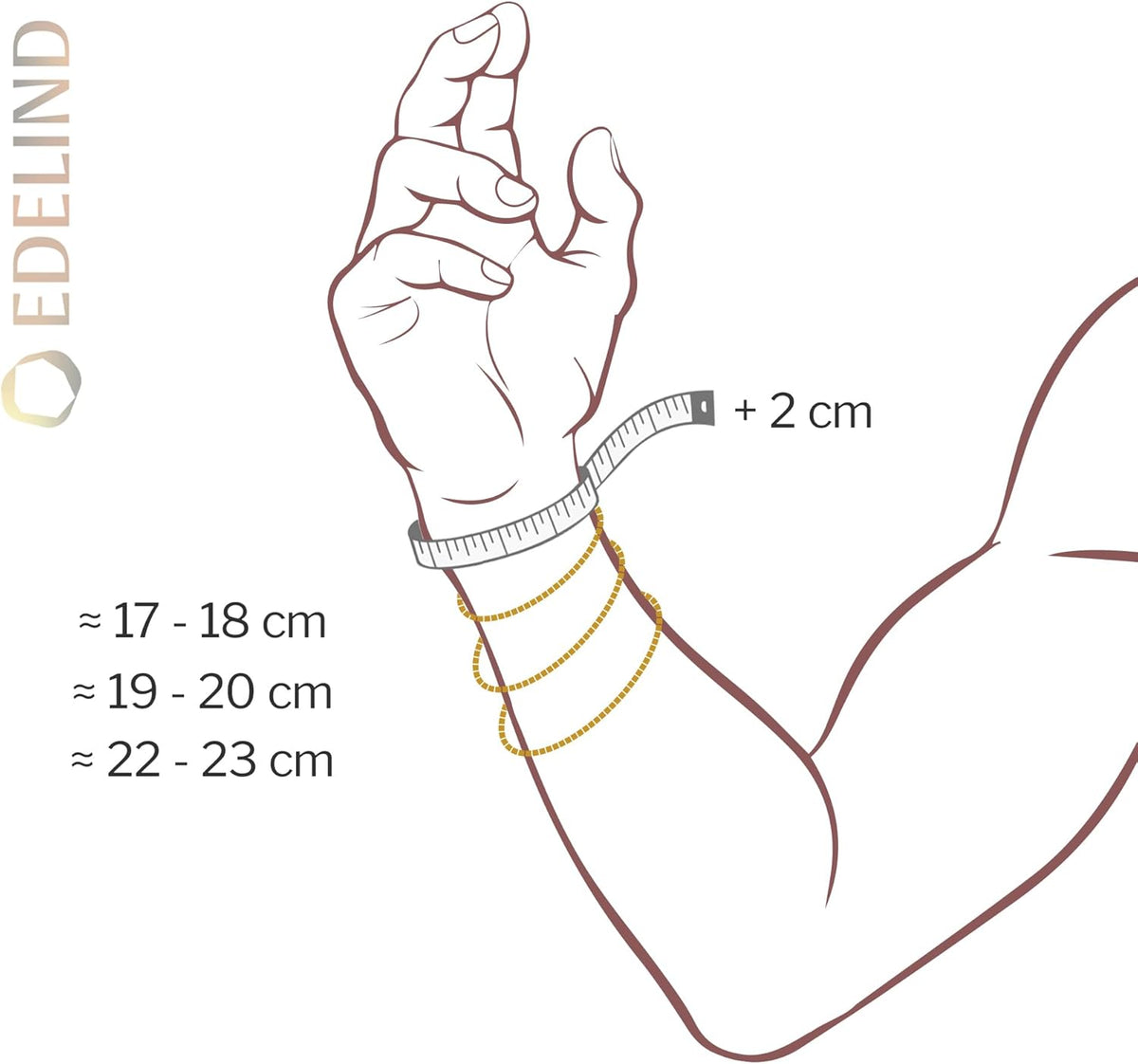 EDELIND Bracelet Chaîne Fantasie 5,2 mm en Or Blanc et Jaune Bicolore 333 585, avec Fermoir Mousqueton - Bijoux pour Homme Femme