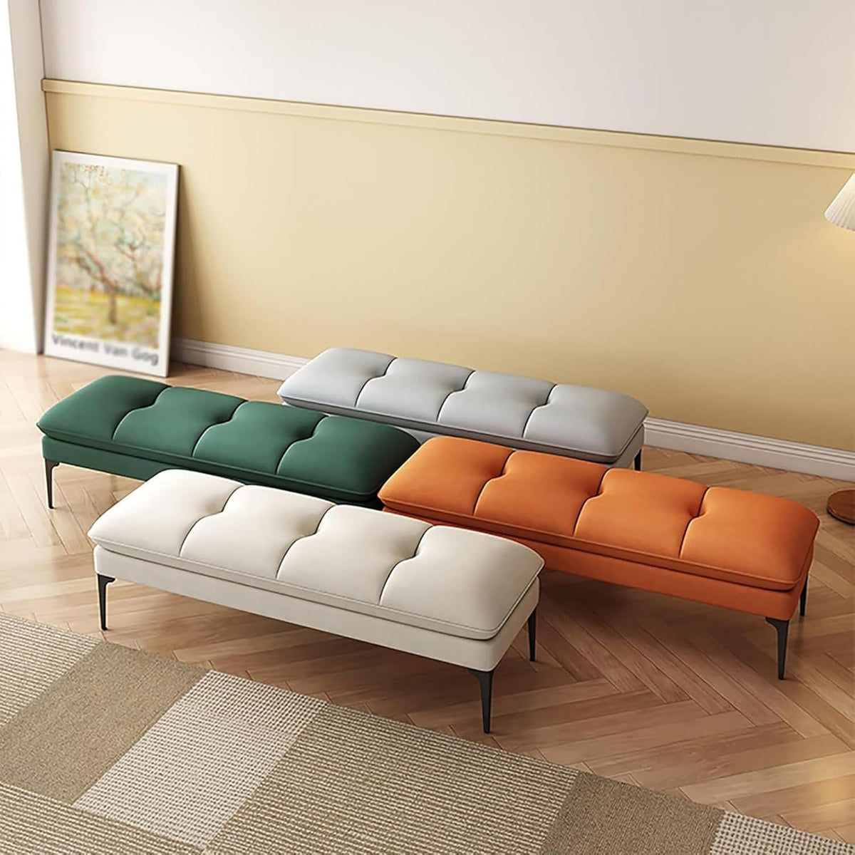 Kavenza Banc De Couloir 80 X 40 X 40 Cm - Banc Bout De Lit - Meuble De Salon - Banquette Lit - Meuble De Chambre À Coucher Orange,23.6" 60cm