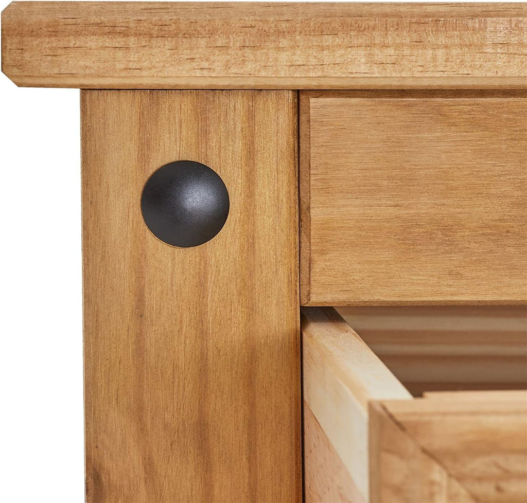 IDIMEX Buffet Salsa Commode bahut vaisselier en Bois Style Mexicain avec 2 Portes battantes et 2 tiroirs, en pin Massif Finition teintée/cirée