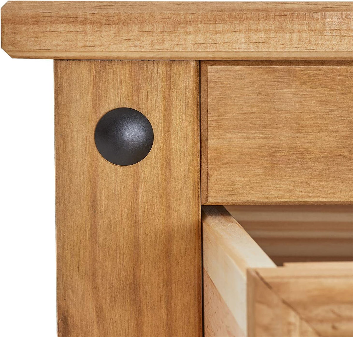 IDIMEX Buffet Salsa Commode bahut vaisselier en Bois Style Mexicain avec 2 Portes battantes et 2 tiroirs, en pin Massif Finition teintée/cirée