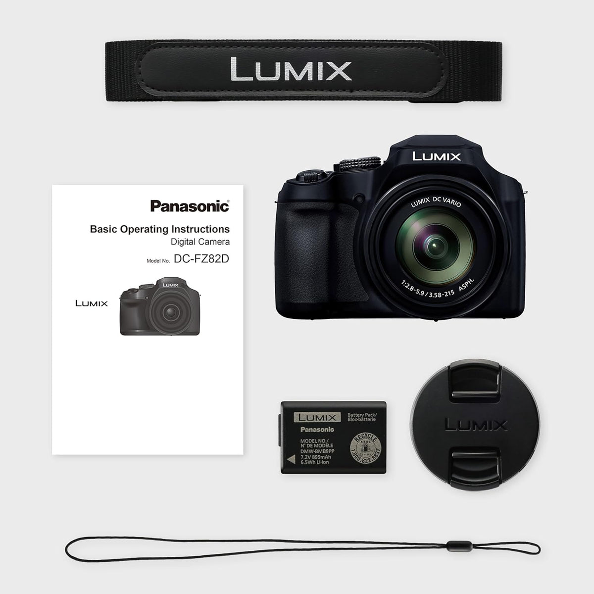 Panasonic Lumix FZ82D Appareil Photo Bridge Zoom Puissant (Capteur 18MP, Zoom Lumix 60x F2.8-5.9, Grand Angle 20mm, Viseur OLED, Ecran Tactile, Vidéo 4K, Stabilisation) Noir