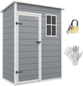 Outsunny Abri de Jardin 1,14 m² cabane de Jardin pour Outils - Porte verrouillable, aération et fenêtre - dim. 151L x 92l x 193H cm - Plastique, Gris