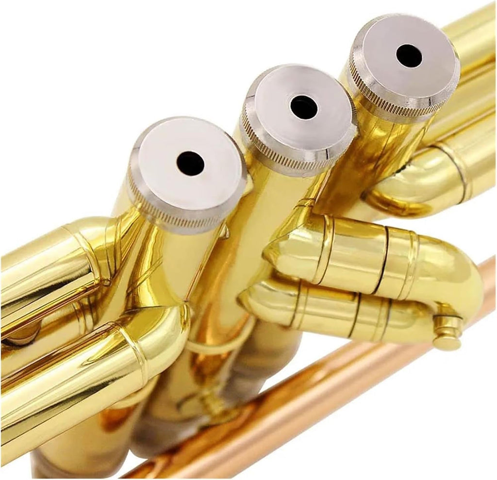 Trompette professionnelle Trompette de musique professionnelle Bb B tube en cuivre plat instrument à vent avec embout et boîte de sangle(Color:3/4)