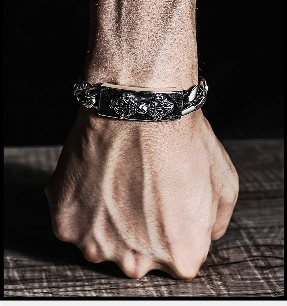 ZEDARO Bracelet jonc en Argent Sterling 925 pour Homme, Bijoux à la Mode rétro Simple à Six caractères Mantra Dominateur, Bijoux Souvenir Cadeau Unisexe.