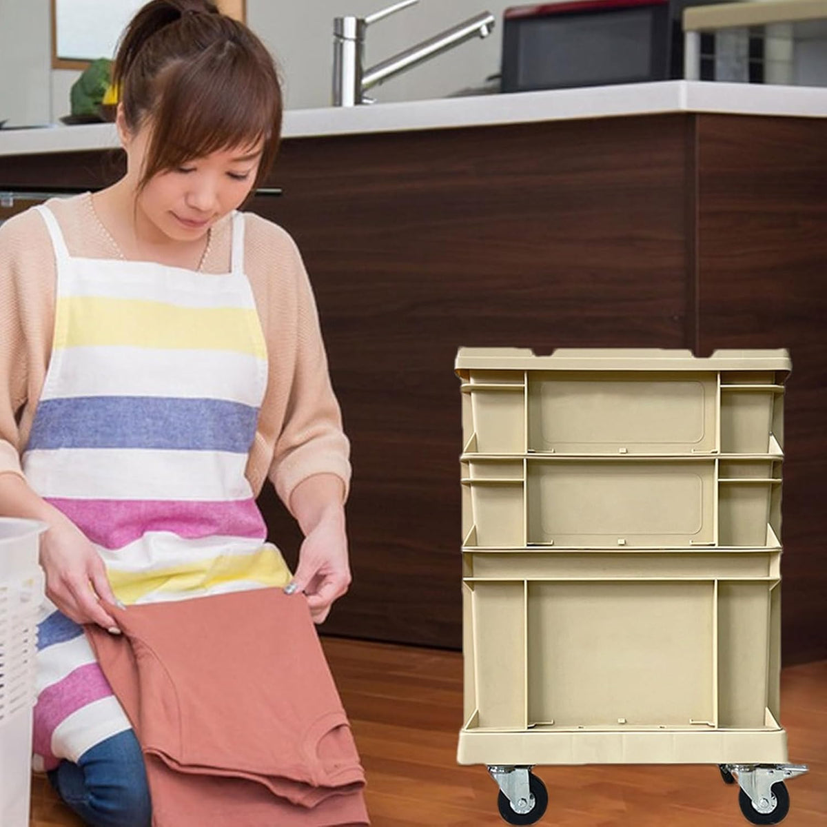 YRTUOP Bacs De Rangement Empilables À Roulettes - Empilable et Résistant Style Industriel Conteneur Roulant De Rangement Et Bac À,pour Outils Jouets Livres et Stockage Maison