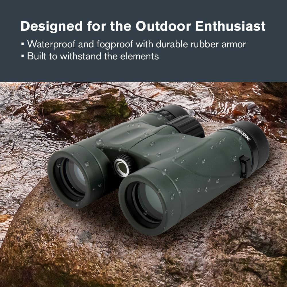 Celestron 71331 Nature DX 10x32 BaK-4 Prism Binoculars, Green