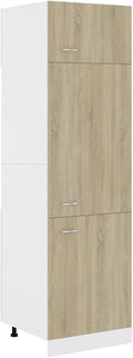 vidaXL Armoire de Réfrigérateur, Meuble de Cuisine avec Étagère, Armoire de Rangement Salle à Manger Intérieur, Chêne Sonoma Bois d'Ingénierie