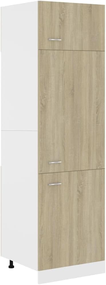 vidaXL Armoire de Réfrigérateur, Meuble de Cuisine avec Étagère, Armoire de Rangement Salle à Manger Intérieur, Chêne Sonoma Bois d'Ingénierie