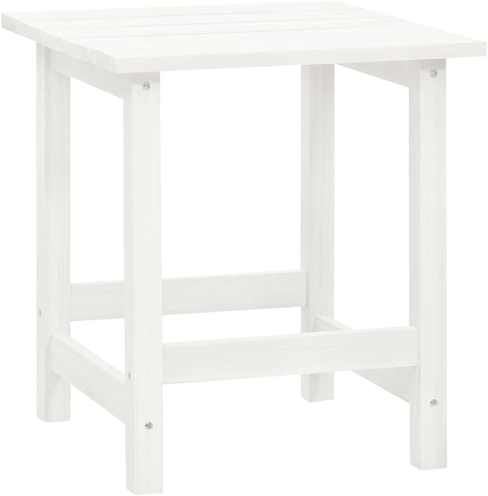 AJJHUUKI Ensemble de meubles d'extérieur - Chaise de jardin Adirondack avec table en bois de sapin massif Blanc