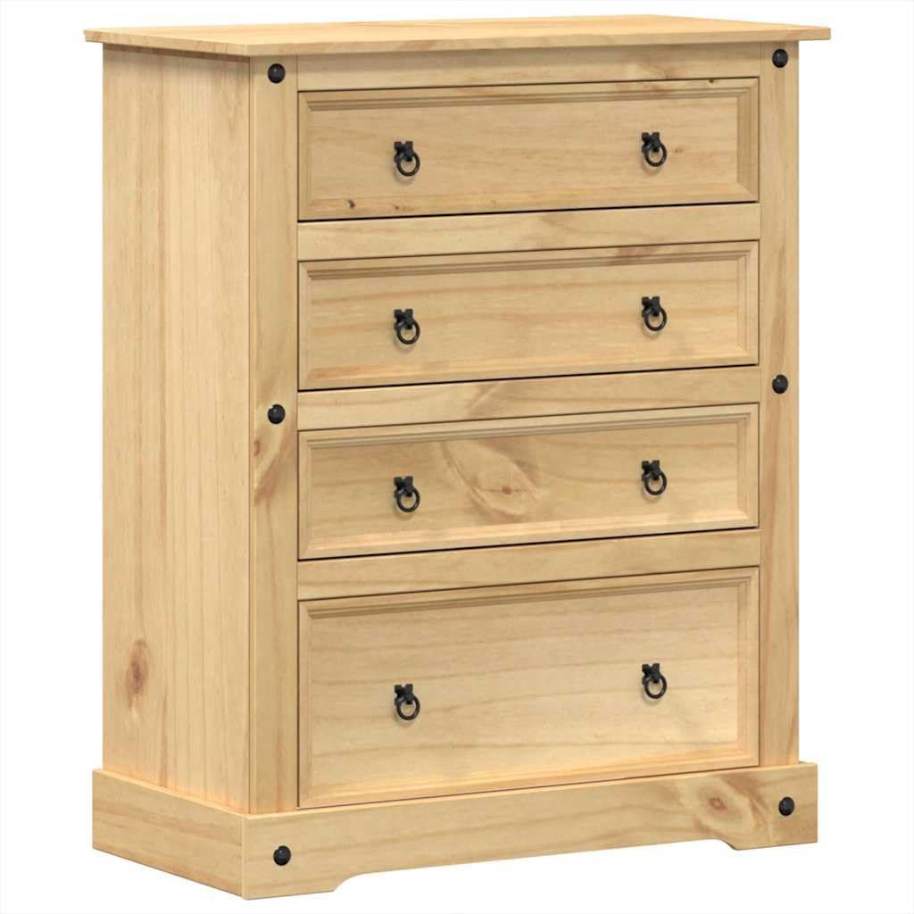 vidaXL Commode Corona 92x48x120 cm Bois Massif de pin, Commode à tiroirs, classeur, Armoire à tiroirs, Armoire de Rangement, Buffet