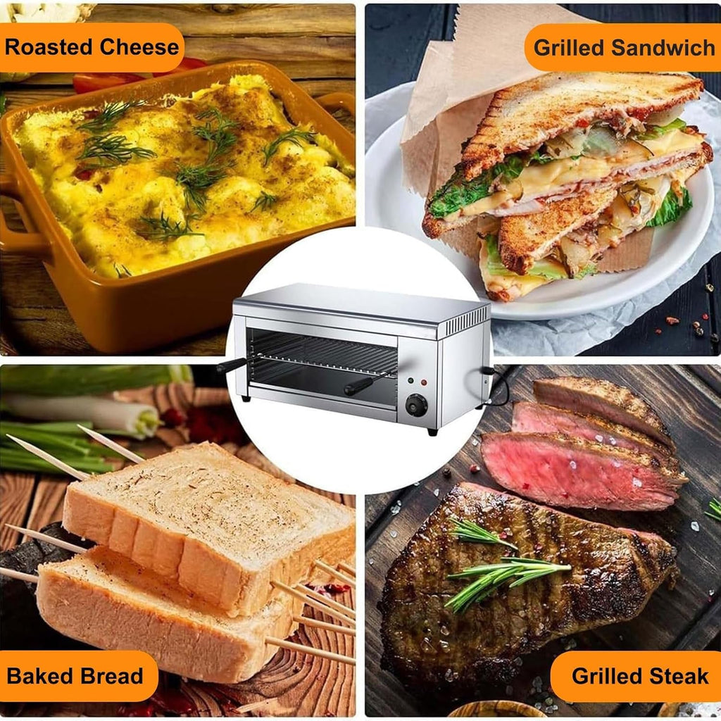 Grill Électrique À 4 Niveaux Réglables, 2000W - Capacité 30L, Thermostat 50-300C, Fonction Plancha, Cuisson Sans Fumée, Idéal Famille Raclette, Légumes, Viandes