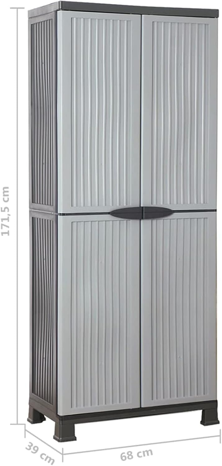 ShGaxin armoire en plastique, armoire de jardin extérieur, rangement terrasse, meuble extérieur, 68 x 39 x 171,5 cm