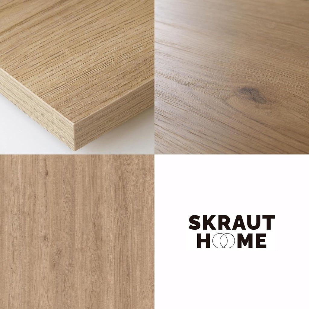 Skraut Home | Commode, Buffet, Armoire | Meuble de Rangement | 214x75x35 cm | Chambre à Coucher, pièce | Cheminée électrique | Style Moderne | Chêne