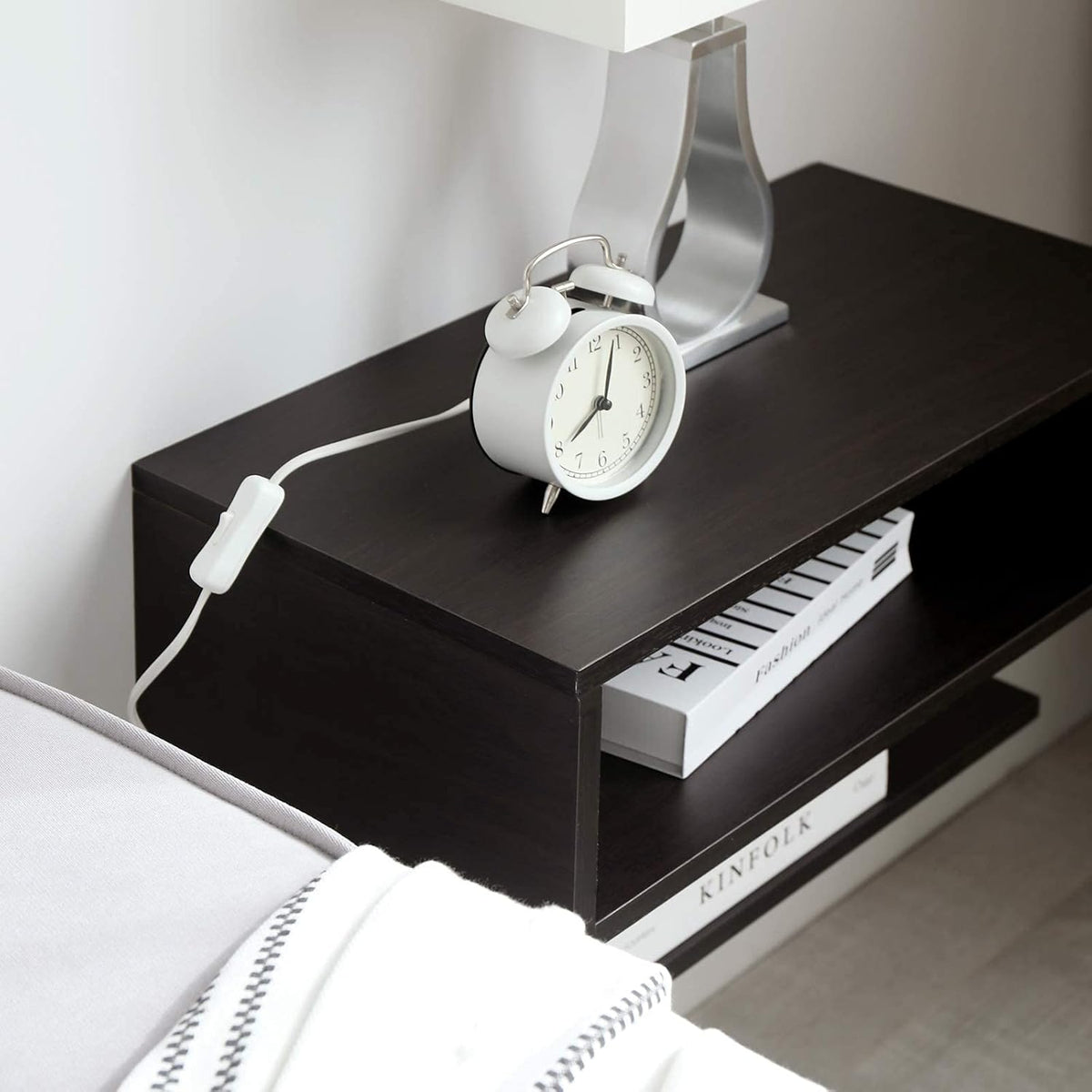 WELLAND Table de nuit flottante murale 61 cm avec tiroir, Tables de chevet pour adulte, pour salon, chambre à coucher