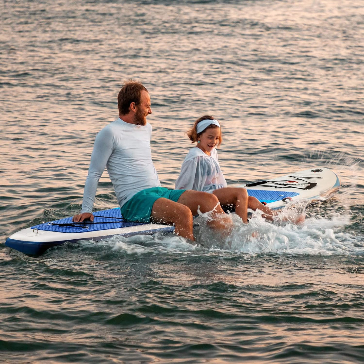 Abahub Planche de Sup Gonflable, 320x78x15cm Ensemble de Planche de Stand Up Paddle, Bleu/Vert/Orange avec Pagaie Aluminium Réglable, Siège Kayak