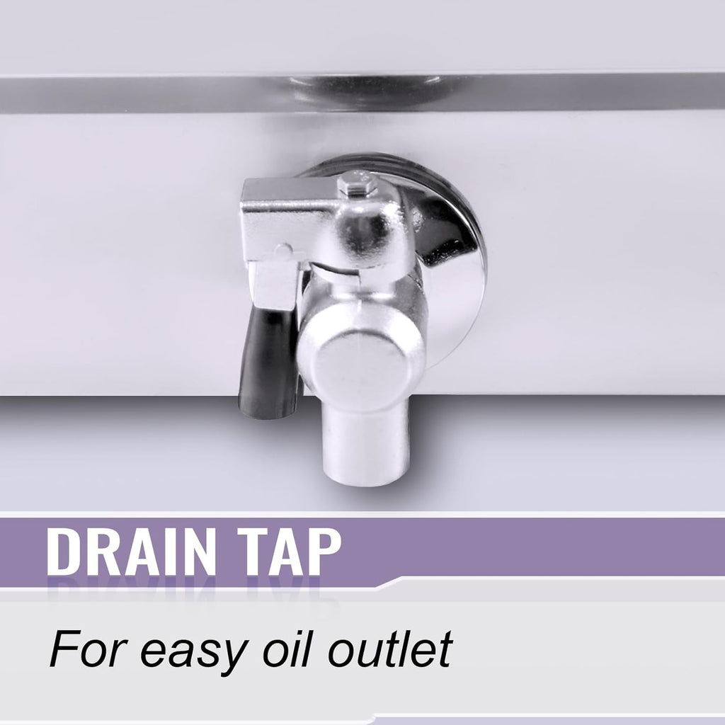 MOOTACO Friteuse électrique Inox 16L Professionnelle Commerciale,3000W Acier Inoxydable Friteuse avec robinet
