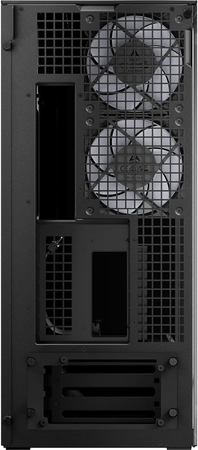 ARCTIC Xtender VG (Mirror Black) avec Montage Vertical de GPU - Boîtier PC, Verre Miroir, Support pour Radiateur 2 x 420 mm, Tour Midi, E-ATX, 5X Ventilateurs A-RGB Pré-installés - Noir