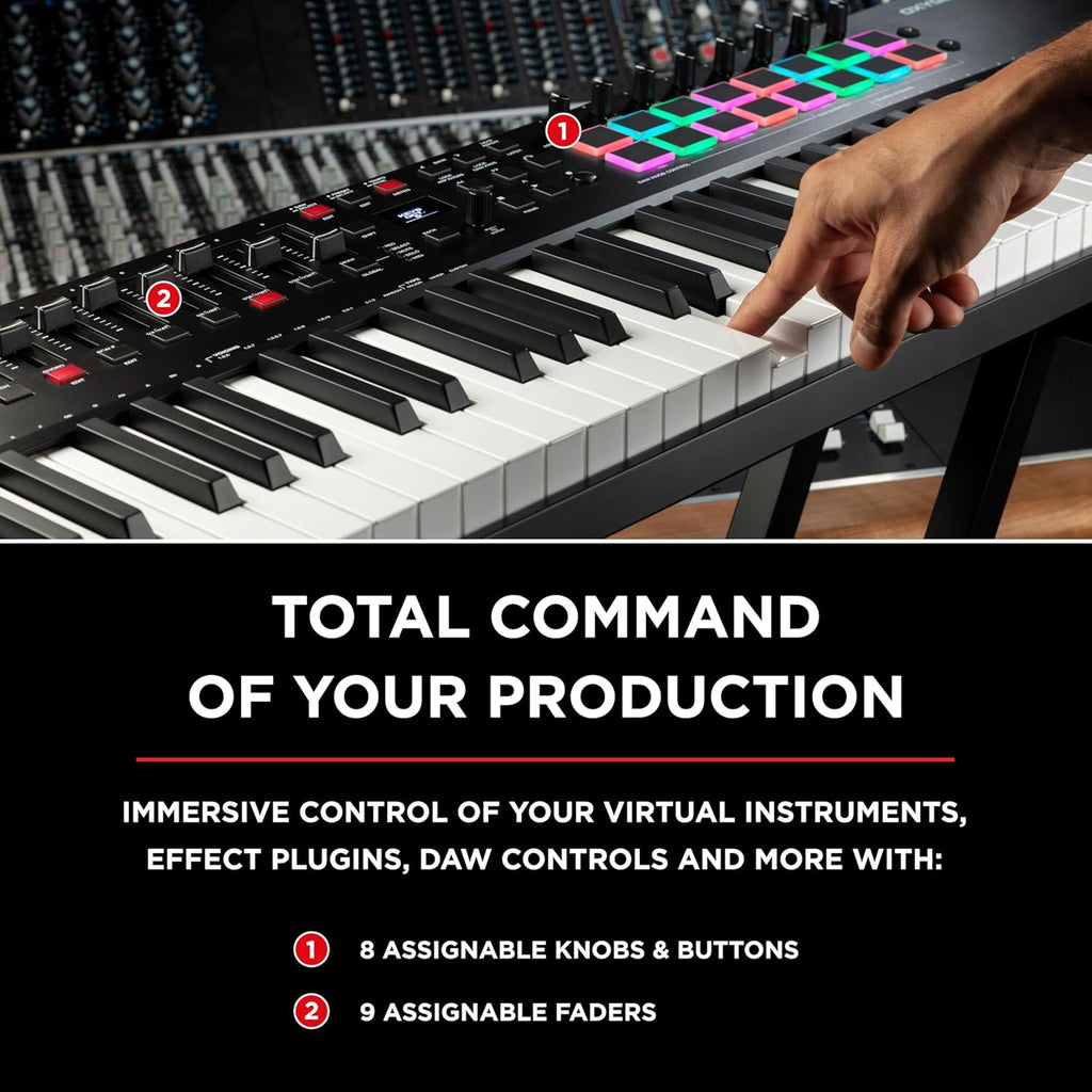 M-AUDIO Pack Contrôleur MIDI Oxygen Pro 61 avec Casque pour Enregistrement Studio, Production Musicale, Podcasting, Streaming