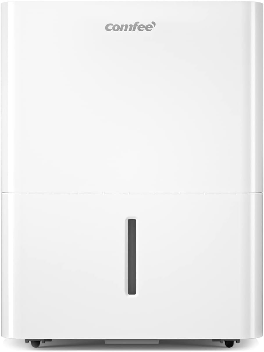 Déshumidificateur Compacte, Absorbe jusqu'à 12L/jour, Deshumidificateur d air avec Roulettes et Poignée, Minuterie 24H, Réservoir 2L, Pour pièce de 20-35㎡, MDDN-12DEN7